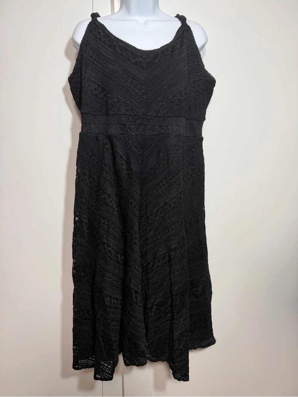 Torrid Fully Lace Black Midi Dress Plus Size 3X Boho Whimsy Goth Dressy Grunge